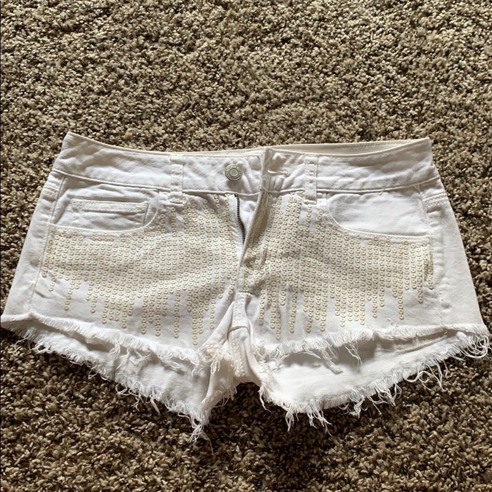 White Denim Shorts